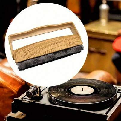 1 chổi vệ sinh đĩa than chống tĩnh điện, tương thích với máy nghe nhạc đĩa than - Chổi nhựa cầm tay chống tĩnh điện với hệ thống loại bỏ bụi và vết bẩn đa thành phần, dụng cụ bảo dưỡng máy hát đĩa than nhẹ nhàng.