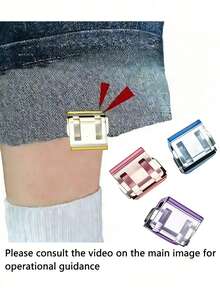 Clips invisibles para acortar las patas del pantalón, evitan que los pantalones se arrastren por el suelo, dispositivo de reparación invisible y sin costuras para las patas del pantalón, adecuado para vaqueros y pantalones, impermeable, portátil - Multicolor - Ver 2