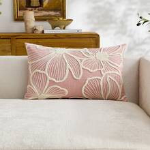 1 buah Sarung Bantal Hias Bordir Bunga Merah Muda Minimalis Modern, Sarung Bantal Bunga Musim Semi/Panas, Cocok untuk Dekorasi Dalam Ruangan, Sarung Bantal Sepanjang Musim, Isian Bantal Tidak Termasuk - Berwarna merah muda - View 11
