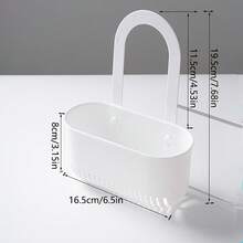 Hands-Free Draining Basket | Plastic Hanging Sink Drainer, One-Button Press, Detachable, Suitable For Kitchen And Bathroom Use - 1pc - View 6