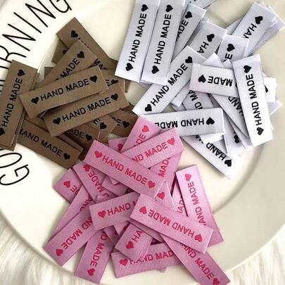 30pcs Solid Color Fashion Woven Label, Clothing Accessories, Bag, Hat, Socks, Decoration, Pants Patch Embroidery