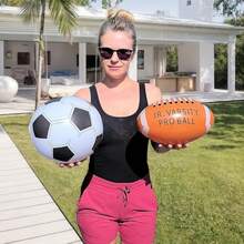 1 pièce Nouvelle balle de sport gonflable en PVC - Baseball, Football, Basket-ball, Rugby, Extérieur, Fête de plage, Ballon d'eau - Interactive, idéale pour les amis, la famille, les anniversaires, les fêtes - Cadeau parfait pour les garçons, les filles, les hommes, les femmes - Multicolore - Voir 5
