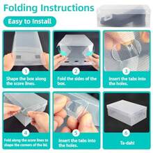 kilofly 15 Smart Storage Containers Foldable Clear Shoe Box Set - Claro - Ver 6