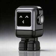 Mini Robot Decorativo con Pantalla LED – Figura Tecnológica Cute, Diseño Moderno, Ideal para Escritorio y Regalo - Tipo de Enchufe A Japonés (100V) - Ver 1