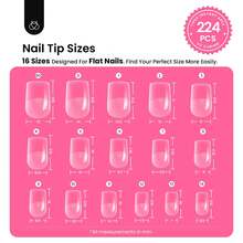 Beetles Tipex Lite Pre-Built Apex Nail Tips Kit, Stiletto Medium, With Tipex Nail Glue,  All-In-One Gel Nail Kit - Squoval Extra Short 224pcs (Tipex Nail Kit) - View 3