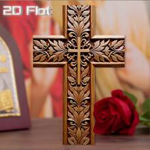 1pc, 2D Flat, Rustic Wooden Cross, Church Style Wall Decoration, Church Pendants, (8*12 Inches/20*30cm) Wall Hanging Cross, A Good Choice For Home Wall Decoration, 2D Flat - 1PC - View 5