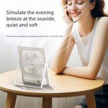 1pc Portable Mini Desk Fan, 1200mAh, For Office, Room, Vanity Table - Multiple Styles - View 4