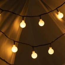 1 pezzo 50 LED/700 cm/275,59 pollici, 100 LED/1200 cm/472,44 pollici Luci a stringa verde oliva USB con 8 modalità di illuminazione, adatte per camera da letto, soggiorno, veranda, matrimonio, festa e decorazione per vacanze - Sfera bianca USB - Visualizzare 10
