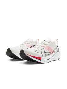 Zapatillas de running XTEP 2000KM de 5ta generación, duraderas, para hombres y adolescentes, zapatillas deportivas y de fitness 2000KM de 5ta generación, color blanco vela/naranja brillante/negro - Vela blanca/naranja brillante/negro - Ver 3