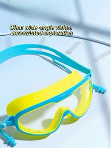 儿童泳镜，男女童游泳装备泳镜，防水防雾大框专业潜水泳镜 - 彩色 - 查看 8