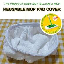 6-Piece Set Of Durable White/Green Mop Cloth, Home Cleaning And Mop Accessories, Instantly Absorbs Water Stains, Suitable For Smooth Surfaces Or Wooden Floors - White - 查看 6