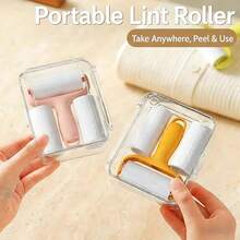 1 cây lăn bụi mini kèm miếng dán thay thế, bàn chải bụi cầm tay, dụng cụ loại bỏ lông thú cưng có độ bám dính cao, sử dụng tại nhà và khi đi du lịch, nắp chống bụi, không làm hư hại quần áo, khả năng loại bỏ bụi bẩn mạnh mẽ. - 1 cái màu xanh - Xem 2