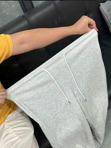 2pcs Women's Casual Wide-Leg Pants With Elastic Waistband And Pockets - Elastic, Loose-Fitting, Solid Color (Black And Gray), Suitable For All Seasons, Comfortable Clothing |   Loose Pants |   Medium Elastic, Women's Jogging Pants/ Sweatpants/ Training - Màu hỗn hợp - Xem 3