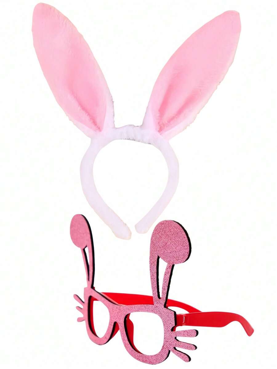 Set de diadema con orejas y gafas, accesorios de disfraces lindos para fiestas y fotos, accesorios de disfraces para adultos en días festivos - Multicolor - Ver 1