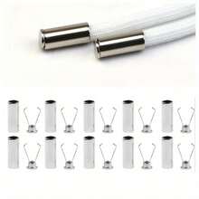 10pcs Heavy Duty Cord Locks - Adjustable Metal Clips For Shoelaces, Hoodies, Bags And Crafts - Non-Slip Fasteners With Secure Grip, Durable Metal Structure, For Organizing Cables And Accessories, Shoelace Locks, Craft Supplies, Fashionable Metal Surface, Sturdy Design, Heavy Duty Cable Ties, Cord Locks, Shoelace Clip Stoppers, Ring Ends, Cord Tips, Cord Adjuster Stoppers, Paracord Accessories, Pull Cord Switches, Tie Down Clips, Waist Cinch Clips, Shoelace Fasteners - 10 Silver Sets - View 2