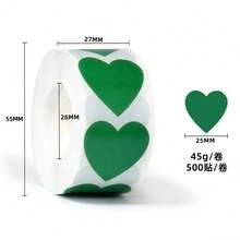 500pcs/Roll Gold Heart-Shaped Blank Adhesive Heart Stickers Labels Seals - Gold - View 8