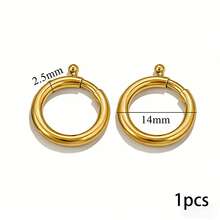 1/2 piezas Anillo de resorte redondo de acero inoxidable 304, hebilla de anillo con resorte chapada en oro con pasador de bola para hacer collares, pulseras y joyería DIY, hipoalergénico y resistente a la decoloración - Hebilla 1 - Ver 31