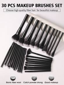 44PCS Makeup Tools Set Including:30PCS Makeup Brush Set+1pc Multi-Functional Zipper Toiletry And Cosmetic Bag Waterproof+1pc Makeup Brush Cleaning Tools+3PCS Makeup Sponges+3PCS Mini Makeup Sponges+3PCS Triangle Powder Puffs+3PCS Mini Air Cushion Powder Puffs,All-In-One & Beginner-Friendly | Travel-Ready & Gift-Ready | Perfect For Newbies/Her - Multicolor - View 2