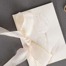 Elegant Ribbon Greeting Card, Suitable For Giving To Best Friends, Colleagues, Boyfriends/Girlfriends As Thank You Card, Love Letter, Birthday Wishes, Message Card, Postcard, Or Holiday Gift - White - View 5