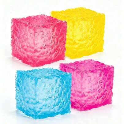 1pc Cube Honeycomb Texture Slow Rebound Squeeze Toy, TPR Silicone Material, Stress Relief Toy, Neon Color Block Style, Embossed Honeycomb Surface, Squeezable Deformable Non-Rebound, Healing Stress Relief Gadget, Suitable For Office Fidgeting, Exam Season Relaxation, Birthday Party Essential