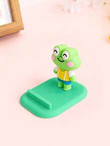 Cute Big-Eyed Frog 3D Figurine Phone Holder, Cartoon Silicone Slouchy Desktop Stand, Stable Non-Slip Holder For Streaming, Online Classes, Hands-Free Use - Multicolor - View 3