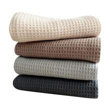 Waffle Weave Dish Towel, Plain-Colored Kitchen Cloth, Pure Cotton Thickened Cleaning Cloth, Kitchen Rag, Absorbent Square Towel, 4 Colors/Set - 淺灰色 - 查看 1
