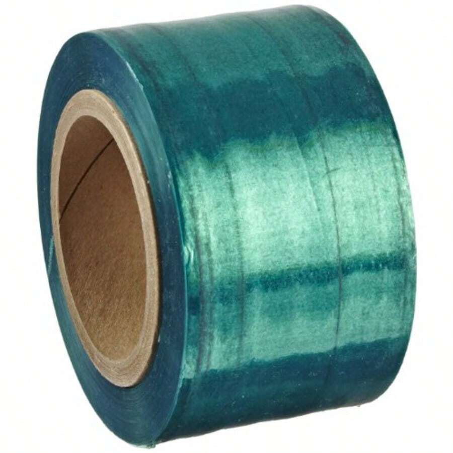 PVTG0380 Linear Low Density Polyethylene Green Tint Cast Narrow Width Hand Stretch Wrap with 1 Reusable Generic Dispenser 1000' Length x 3" Width x 80 Gauge Thick Case of 18 - como en la foto - Ver 1