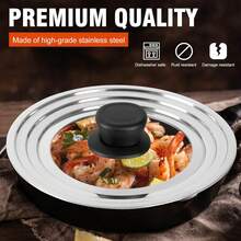 8-11 Inch Universal Stainless Steel Pot Lid, Replacement Lid With Heat-Resistant Knob, Suitable For Cookware And Frying Pans - Pot Lid - View 4