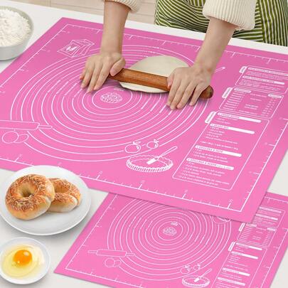 1 pieza Tapete para hornear, Tapete antiadherente de EVA para repostería, hornear, amasar y estirar masa, tapete para amasar, tapete para estirar masa, almohadilla para repostería, para caramelos/galletas/pasteles/aperitivos/tartas/galletas/postres/fideos/empanadillas/pasta/elaboración de pan, talla grande accesorios ideales para repostería para actividades familiares, cocina del hogar, fiesta de cumpleaños, festividades, utensilios de cocina, decoración de fiestas, regalos de Iftar