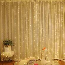 600/300/200/100 LED Curtain Lights, Without Remote Control, Fairy Tale Lights, 8 Curtain Light Modes, Battery Powered, Suitable For Christmas, Halloween, Bedroom, Window, Wedding, Party, Background Decor - Battery Box Curtain Light - View 18