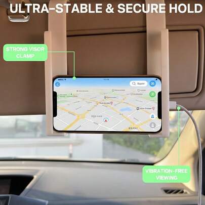 Bộ 2/4 giá đỡ điện thoại/máy tính bảng gắn trên tấm che nắng ô tô đa năng, có cổng sạc, kẹp ô tô hình chữ L điều chỉnh được, giá đỡ máy tính bảng ABS màu trắng độ bền cao, giá đỡ rảnh tay trên ô tô, tương thích với các thiết bị như , và nhiều thiết bị khác.