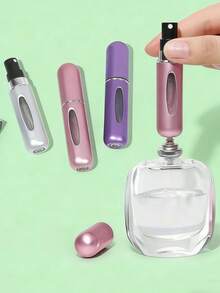 1/2/3/4/5pcs 5ml Refillable Perfume Spray Bottle, Travel Perfume Atomizer, Holiday & Travel Essential, Refillable Travel Spray Bottle, Powder Pink Perfume Bottle With Pump Sprayer, Perfume Refill Bottle And Travel Atomizer - Multicolor 5ml - View 2