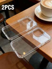 2 件装高品质透明光滑亮面极简全包防摔手机壳，兼容 17/17Pro/17ProMax/16/16Pro/16ProMax/15/15ProMax/15Pro/15Plus/11/12/13/14/16ProMax/Xs/Xr/11Pro/11ProMax/12Pro/12ProMax/13Pro/13ProMax/7Plus/14Pro/14ProMax/14Plus/16Pro/16Plus/7Plus/8Plus/8/SE2 - 無色 - 查看 4