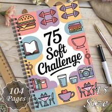 Sổ tay lập kế hoạch giảm cân 75 ngày thử thách nhẹ nhàng, 104 trang, nhật ký thể dục hoạt hình dễ thương, theo dõi thói quen, thiết lập mục tiêu và kế hoạch chăm sóc sức khỏe 12 tuần để sống khỏe mạnh. - A5 - Xem 3