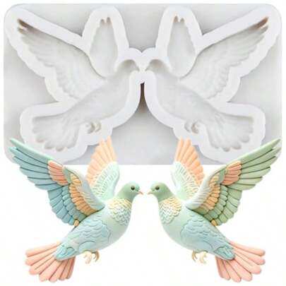 Bird Pigeon Silicone Molds For DIY Crafts Polymer Clay Epoxy Resin Casting Air Dry Polymer Clay Plaster Jewelry Making Brown Red