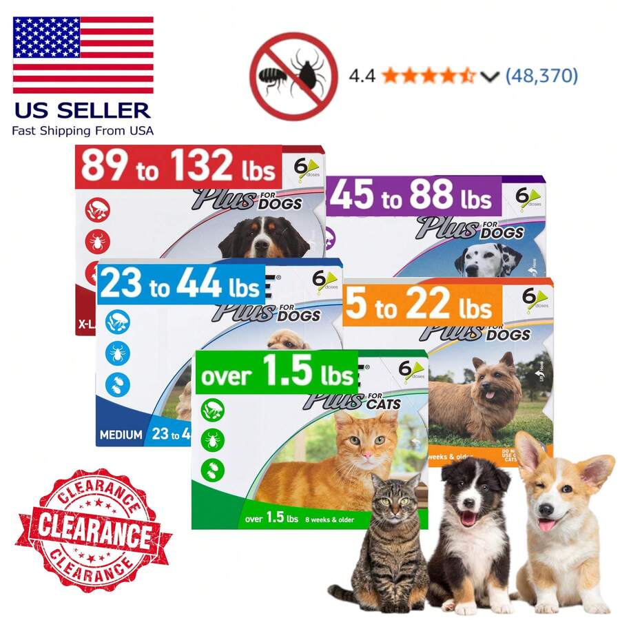 Frontline Plus For Dogs Or Cats 5 - 132 Lbs Multiple Sizes, 3 Dose Or 6 Dose Control Flea And Ticks Fast Acting And Freeshipping US - Chó cỡ cực lớn - 89 lbs - 132 lbs - Xem 1