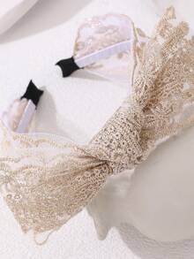 1件女士优雅甜美蕾丝蝴蝶结发带，适合日常佩戴、春夏、度假、婚礼、新娘搭配 - 彩色 - 查看 5