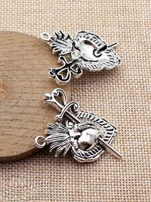 5pcs 41x32mm Gothic Sword Heart Charms Pendant For DIY Jewelry Making Necklace Keychain Phone Chain Bracelet Making Accessories Handmade Craft Making Findings - Gothic Sword Heart - View 6