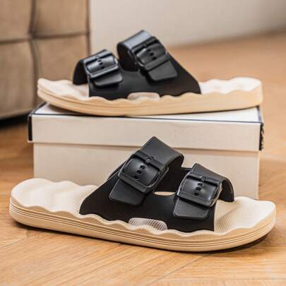 Men's Indoor Slippers With Arch Support, Adjustable Strap And Soft Cork Insole, Suitable For Bedroom, Daily Life, Office And Indoor Occasions, Also Suitable For Christmas, Valentine's Day, Ramadan And Other Holidays