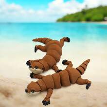 3D Printed Cute Otter Figurine Decor, Animal Decoration Suitable For Children 3+ Years Old, Home Desktop Ornament Gift - Otter - View 4