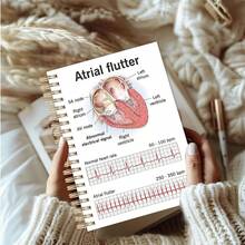 1PC 5.5x8.3" Heartbeat & ECG Spiral Notebook, Medical Nursing Journal For Doctors, Nurses & Medical Students, Smooth Writing Diary - A5 - View 4
