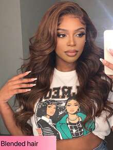 180 Density Wavy Texture Human Hair Full Lace Front Wig, Includes Baby Hair, 13x4 High Definition Transparent Lace Water Wave Human Hair Wig, Dense & Thick Brazilian Lace Glueless Human Hair Wig, 26 Inch Brown For Women - Brown - View 1