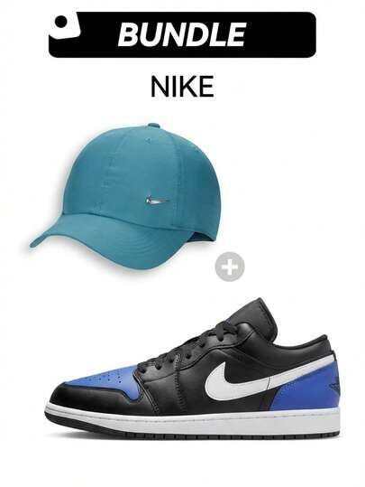 Nike Casual Sneakers & Club Baseball Cap Combo Set, Women Breathable Cushioned Lightweight Comfortable Casual Sporty Daily Wear Outfit Bundle HF1233-100
