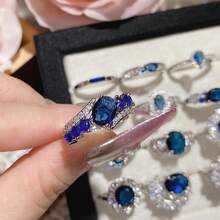Women Jewelry Sets - Ring 0662 With Open Sapphire Diamond - View 4