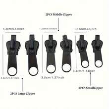 12pcs Zipper Sliders, Instant Zipper Repair Kit With Buttons Hook, Durable Metal Zipper Replacement Set For Jackets, Bags And Clothing - Zhishangshui - View 4