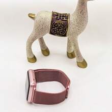 Milanese Loop Strap For Apple Watch Series 10/9/8, Magnetic Stainless Steel Metal Band - Rose Gold - View 3