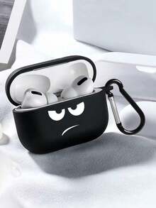 1 chiếc ốp tai nghe TPU màu đen độc đáo với hình mắt to biểu cảm cá tính, tương thích với Apple 1/2/3/Pro/Pro2. - Đen và trắng - Xem 10