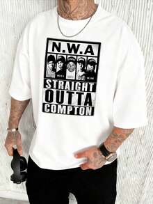 Representación icónica de N.W.A grupo de rap legendario de Compton California con Ice Cube MC Ren Eazy E Yella y Dr Dre que personifican la crudeza y autenticidad del hip hop de la oeste Camiseta de hombre 100% algodón e impresión vibrante con la actitud desafiante y el legado musical del grupo inmortalizados en esta prenda, en español Representación icónica de NWA grupo de rap legendario de Compton California con Ice Cube MC Ren Eazy E Yella y Dr Dre que personifican la crudeza y autenticidad del hip hop de la oestecamiseta de hombre - Blanco - Ver 1