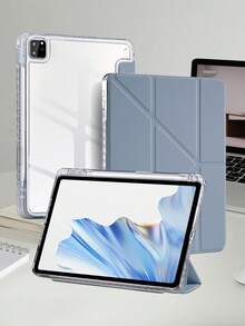 1 chiếc ốp lưng máy tính bảng gập chữ Y bằng acrylic trong suốt màu tím oải hương, tương thích với iPad Mini6/Mini7/10.2/10.5/Air4/Air5/10.9/Pro11/10th/12.9/Air 11-In.(M2)-2024/ Air 13-In.(M2)-2024/ Pro 11-In.(M4)-2024/ Pro 13-In.(M4)-2024/ Air 13(M3 2025)/ Air 11-Inch (M3) 2025/ (A16) 11 Inch thế hệ thứ 11 2025, chân đế gập đa năng có thể điều chỉnh, khe cắm bút chì tích hợp, mặt lưng acrylic trong suốt cao, chống rơi, tự động bật/tắt màn hình, kiểu dáng tối giản/cổ điển/thường ngày, không bao gồm bút, một số model có khung viền. - Hoa oải hương - Xem 2