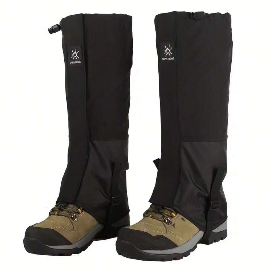 1 Pair Hiking Leg Gaiters - Breathable Polyester Leg Covers Suitable For Hiking, Hunting, Camping, Mountaineering, Skiing And Desert Exploration, Lightweight Shoe Covers, Snow Boots Covers, Hunting Breathable Boot Covers, Ideal For Outdoor Adventures And Cold Weather, Full Coverage Design, Elastic Top Closure, Outdoor Adventure Gear, Comfortable Fit, Wind And Water Resistant, Skiing Protective Gear, Mountaineering Equipment, Camping Accessories, Gift For Adventurers, Camping Gifts, Men's And Women's - Multicolor - View 1